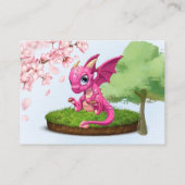Cute Pink Dragon Diaper Baby shower Raffle Visitekaartje (Achterkant)