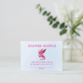 Cute Pink Dragon Diaper Baby shower Raffle Visitekaartje (Staand voorkant)