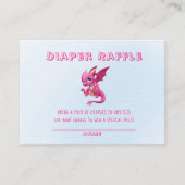 Cute Pink Dragon Diaper Baby shower Raffle Visitekaartje (Voorkant)