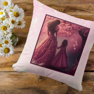 Cute Pink Dress Mam Daughter Citaat Uniek Kussen