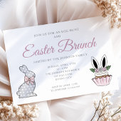 Cute Pink Easter Brunch Egg Hunt Kaart