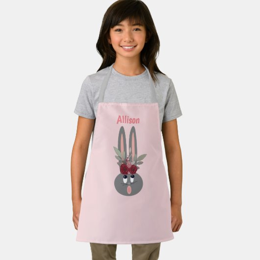 Cute Pink Easter Bunny Aangepaste Kinderen Schort (Insitu)