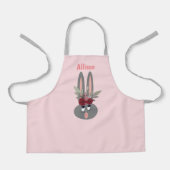 Cute Pink Easter Bunny Aangepaste Kinderen Schort (Voorkant)