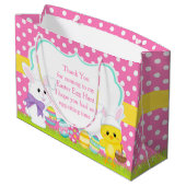 Cute Pink Easter Bunny and Chick Easter Hunt Groot Cadeauzakje (Achterkant Gekanteld)