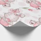 Cute Pink Easter Bunny Cadeaupapier (Hoek)