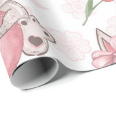 Cute Pink Easter Bunny Cadeaupapier (Rol Hoek)