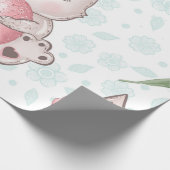 Cute Pink Easter Bunny Cadeaupapier (Hoek)