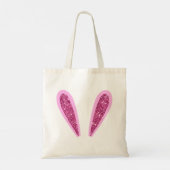 Cute Pink Easter Bunny Ears Persoonlijke Canvas ta Tote Bag (Achterkant)