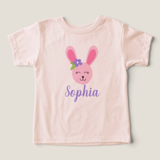Cute Pink Easter Bunny Girl, gepersonaliseerd (Design voorkant)