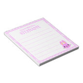 Cute Pink Easter Bunny Lined Notitieblok (Schuin)