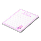 Cute Pink Easter Bunny Lined Notitieblok (Linkerzijde)