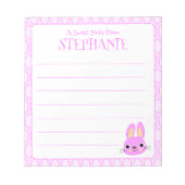 Cute Pink Easter Bunny Lined Notitieblok (Voorkant)
