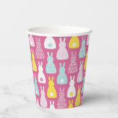 Cute Pink Easter Bunny Rabbit Papieren Bekers (Achterkant)
