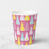 Cute Pink Easter Bunny Rabbit Papieren Bekers (Rechts)