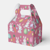 Cute Pink Easter Bunny Rabbit Patroon Bedankdoosjes (Achterkant)