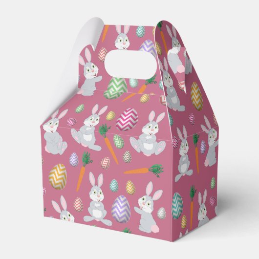 Cute Pink Easter Bunny Rabbit Patroon Bedankdoosjes (Voorkant Zijde)