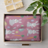 Cute Pink Easter Bunny Rabbit Patroon Tissuepapier (Geschenk)