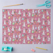 Cute Pink Easter Bunny Rabbit Patroon Tissuepapier (Craft)