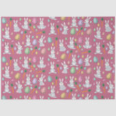 Cute Pink Easter Bunny Rabbit Patroon Tissuepapier (Voorkant)