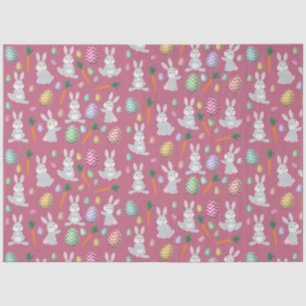 Cute Pink Easter Bunny Rabbit Patroon Tissuepapier