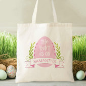 Cute Pink Easter Egg Hunt Canvas tas