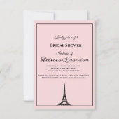 Cute Pink Eiffel Tower Paris Vrijgezellenfeest Kaart (Voorkant)