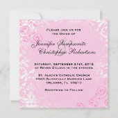 Cute  Pink Elegant Wedding Invitation Kaart (Voorkant)