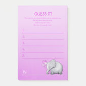 Cute Pink Elephant Baby Girl Shower Game Post-it® Notes (Voorkant)