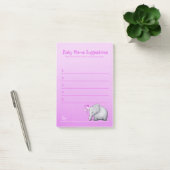 Cute Pink Elephant Baby Girl Shower Post-it® Notes (Kantoor)