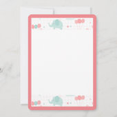 Cute Pink Elephant Baby shower Bedankkaart (Achterkant)