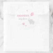 Cute Pink Elephant Baby shower Girl Sticker (Tas)