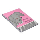 Cute Pink Elephant Baby shower Guest Book Notitieboek (Rechterzijde)