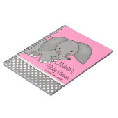 Cute Pink Elephant Baby shower Guest Book Notitieboek (Linkerzijde)