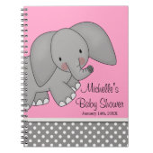 Cute Pink Elephant Baby shower Guest Book Notitieboek (Voorkant)