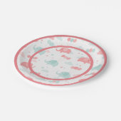 Cute Pink Elephant Baby shower Papieren Bordje (Gekanteld)
