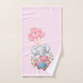 Cute Pink Elephant Bad Handdoek