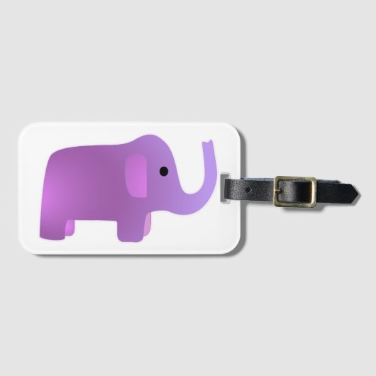 Cute Pink Elephant Bagagelabel (Voorkant (horizontaal))