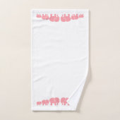 Cute Pink Elephant Bathroom Towel Set Bad Handdoek (Handdoek)
