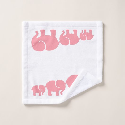 Cute Pink Elephant Bathroom Towel Set Bad Handdoek (Wasdoekje)