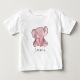Cute Pink Elephant Design Baby Shirt