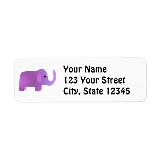 Cute Pink Elephant Etiket (Voorkant)