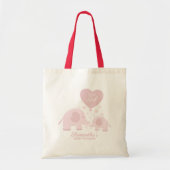 Cute Pink Elephant Girl Baby shower Tote Bag (Voorkant)