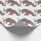 Cute Pink Elephant in een Psychedelic Cheetah Patt Cadeaupapier (Hoek)