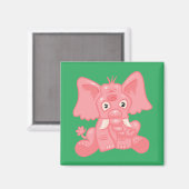 Cute Pink Elephant Magneet (Voorkant / Achterkant)