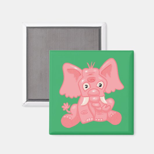 Cute Pink Elephant Magneet (Voorkant / Achterkant)