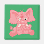 Cute Pink Elephant Magneet (Voorkant)