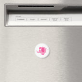 Cute Pink Elephant Magneet (Insitu (Vaatwasser))