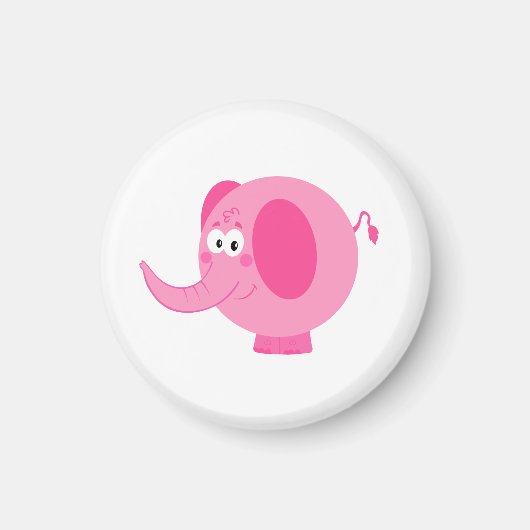 Cute Pink Elephant Magneet (Voorkant)