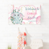 Cute Pink Elephant met Eucalyptus Welcome Spandoek (Insitu)