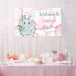 Cute Pink Elephant met Eucalyptus Welcome Spandoek